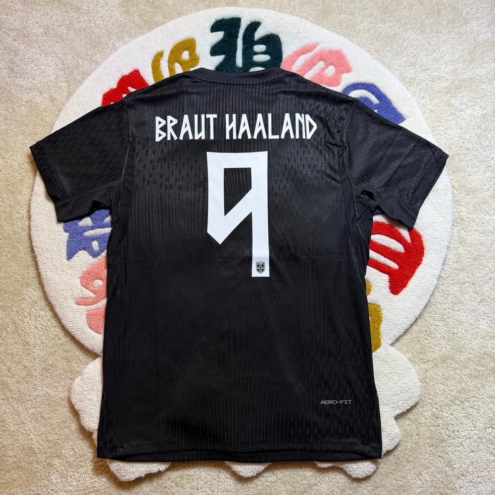 Nike Norway Haaland #9 Player Edition Jersey Black Mens Medium - Picture 2 of 12